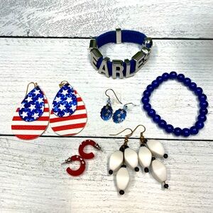 Patriotic Jewelry Set | Earrings | Bracelets | 4th of July Jewelry